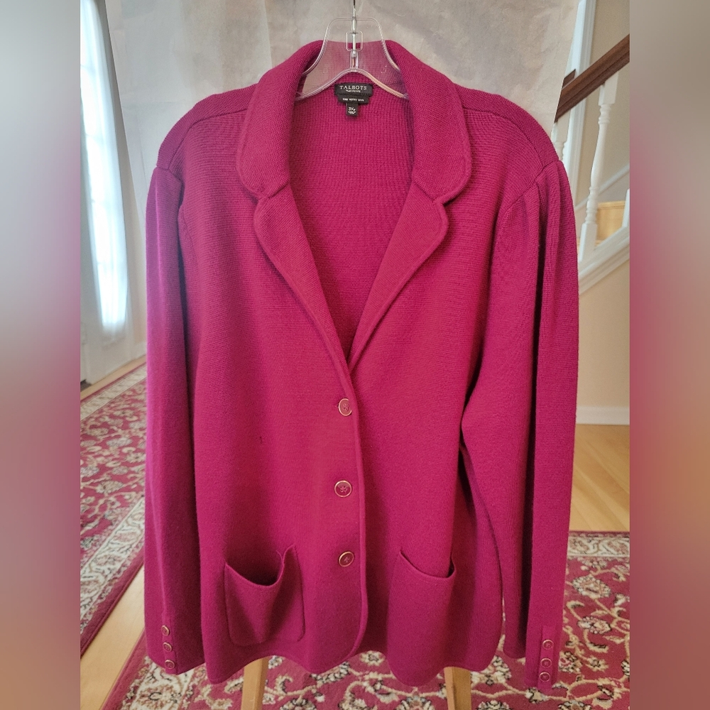 Tahari Women's Magenta Blazer Jacket